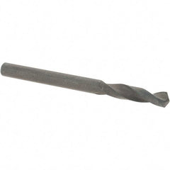 Guhring - 4.45mm 118° Spiral Flute High Speed Steel Screw Machine Drill Bit - Oxide Finish, Right Hand Cut, 24mm Flute Length, 58mm OAL, Standard Point, Straight Shank - Benchmark Tooling