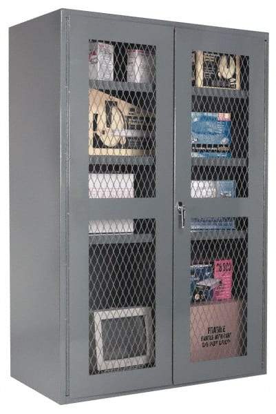 Durham - 3 Shelf Visible Storage Cabinet - Steel, 36" Wide x 24" Deep x 72" High, Gray - Benchmark Tooling