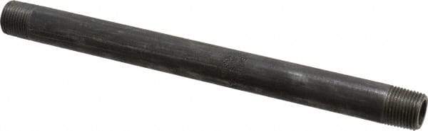 Value Collection - Schedule 80, 3/8" Diam x 8" Long Black Pipe Nipple - Threaded - Benchmark Tooling