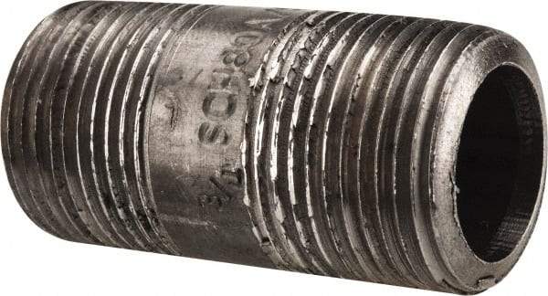 Value Collection - Schedule 80, 3/4" Diam x 2" Long Black Pipe Nipple - Threaded - Benchmark Tooling