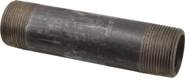 Value Collection - Schedule 80, 1-1/4" Diam x 6" Long Black Pipe Nipple - Threaded - Benchmark Tooling