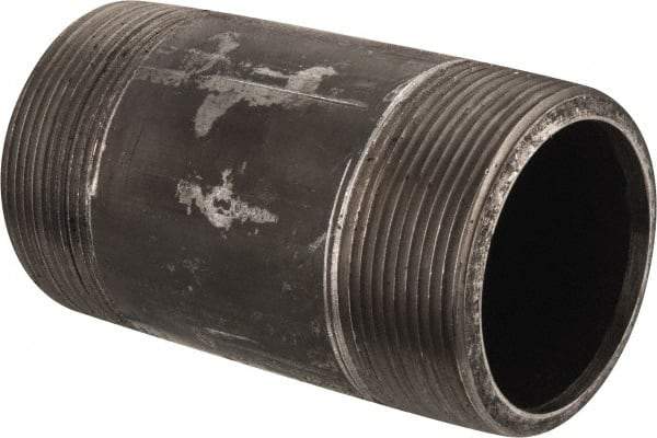 Value Collection - Schedule 80, 2" Diam x 4" Long Black Pipe Nipple - Threaded - Benchmark Tooling