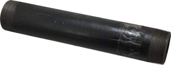 Value Collection - Schedule 80, 2" Diam x 12" Long Black Pipe Nipple - Threaded - Benchmark Tooling