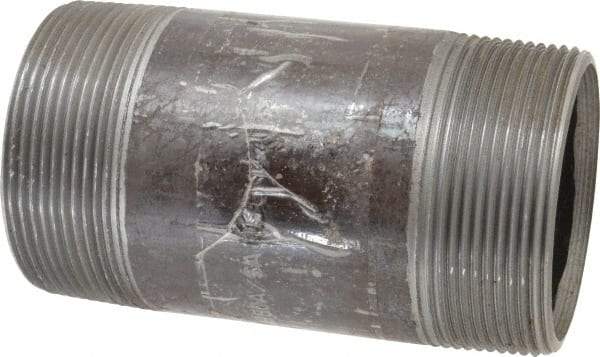 Value Collection - Schedule 80, 3" Diam x 6" Long Black Pipe Nipple - Threaded - Benchmark Tooling