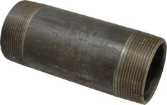 Value Collection - Schedule 80, 3" Diam x 8" Long Black Pipe Nipple - Threaded - Benchmark Tooling