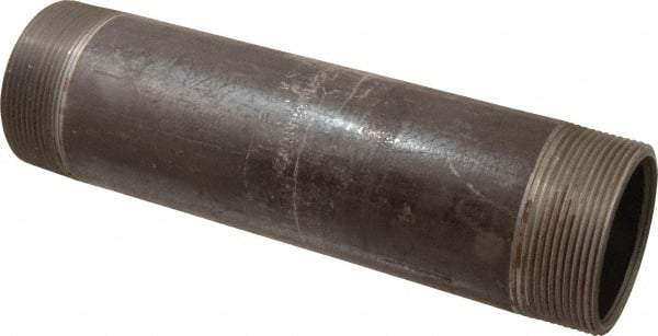 Value Collection - Schedule 80, 3" Diam x 12" Long Black Pipe Nipple - Threaded - Benchmark Tooling