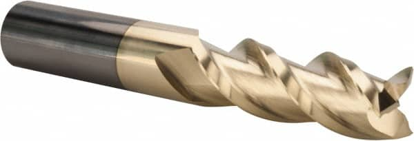 ProMax - 5/8", 1-3/4" LOC, 5/8" Shank Diam, 4" OAL, 3 Flute, Solid Carbide Square End Mill - Single End, ZrN Finish, Spiral Flute, 40° Helix, Centercutting, Right Hand Cut, Right Hand Flute, Series 109 - Benchmark Tooling