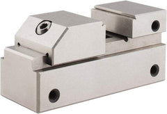 Interstate - 1" Jaw Width, 3/4" Jaw Opening Capacity, 1/2" Jaw Height, Toolmaker's Vise - Flat Jaw, 2.56" OAL x 2-1/2" OAH - Benchmark Tooling