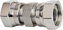 Parker - 1" OD, Steel Swivel Union - 6,000 Max Working psi, 1-7/16" Hex, O-ring Face Seal Ends - Benchmark Tooling