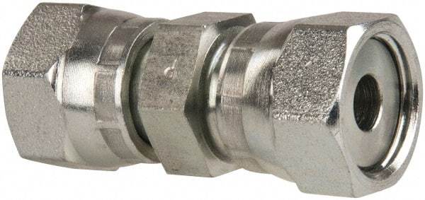 Parker - 3/8" OD, Steel Swivel Union - 9,200 Max Working psi, 3/4" Hex, O-ring Face Seal Ends - Benchmark Tooling