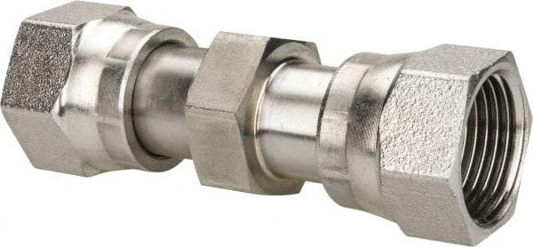 Parker - 1/2" OD, Steel Swivel Union - 9,200 Max Working psi, 7/8" Hex, O-ring Face Seal Ends - Benchmark Tooling