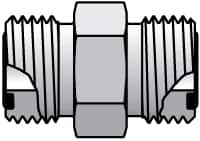 Parker - 1 x 3/4" OD, Steel Union - 6,000 Max Working psi, 1-1/2" Hex, O-ring Face Seal Ends - Benchmark Tooling