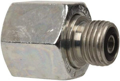 Parker - 1/2 x 1/4" OD, Steel Tube End Reducer - 9,200 Max Working psi, O-ring Face Seal Ends - Benchmark Tooling