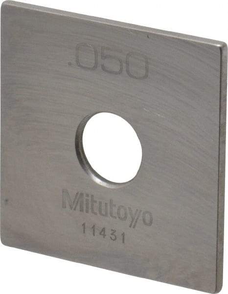 Mitutoyo - 0.05" Square Steel Gage Block - Accuracy Grade 0, Includes Certificate of Inspection - Benchmark Tooling