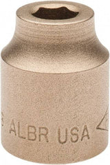 Ampco - 3/8", 1/2" Drive, Standard Hand Socket - 6 Points, 1-3/16" OAL, Aluminum Bronze - Benchmark Tooling