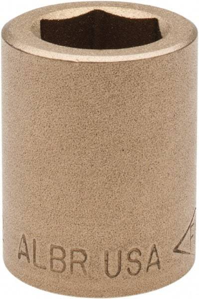 Ampco - 19/32", 1/2" Drive, Standard Hand Socket - 6 Points, 1-3/16" OAL, Aluminum Bronze - Benchmark Tooling