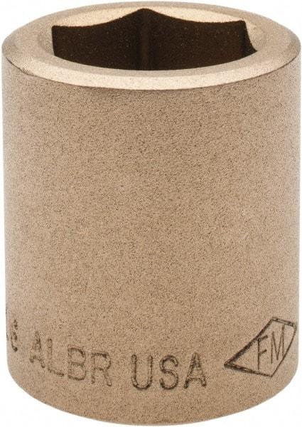 Ampco - 13/16", 1/2" Drive, Standard Hand Socket - 6 Points, 1-7/16" OAL, Aluminum Bronze - Benchmark Tooling