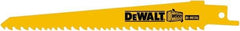 DeWALT - 6" Long x 3/4" Thick, Bi-Metal Reciprocating Saw Blade - Straight Profile, 5 to 8 TPI, Toothed Edge, Tang Shank - Benchmark Tooling