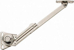 Sugatsune - 8-1/2" OAL x 7/8" Wide, 60 Lb/Inch Capacity, Adjustable Soft Down Stay - Right Side, 5mm Mounting Hole Diam, 105° Max Opening, Nickel Plated Steel & Zinc Alloy - Benchmark Tooling