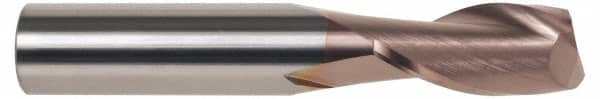 SGS - 1/8", 3/8" LOC, 1/8" Shank Diam, 1-1/2" OAL, 2 Flute, Solid Carbide Square End Mill - Single End, TiCN Finish, Spiral Flute, 30° Helix, Centercutting, Right Hand Cut, Right Hand Flute, Series 3 - Benchmark Tooling