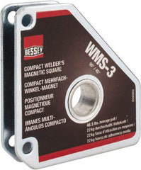 Bessey - 3-3/8" Wide x 5/8" Deep x 3-3/8" High Magnetic Welding & Fabrication Square - 48.5 Lb Average Pull Force - Benchmark Tooling