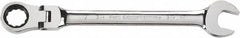 GearWrench - 7/16" 12 Point Flexhead Combination Wrench - Chrome Vanadium Steel, Full Polish Finish - Benchmark Tooling