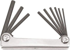 Bondhus - 9 Piece Fold-Up Hex Key Set - Hex Range 5/64 to 1/4", 6.63" OAL, Protanium High Torque Steel - Benchmark Tooling