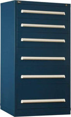 Vidmar - 6 Drawer, Modular Storage Cabinet - Steel, 30" Wide x 27-3/4" Deep x 59" High, Dark Blue - Benchmark Tooling