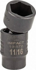 Armstrong - 3/8" Drive 11/16" Standard Universal Impact Socket - 6 Points, 2-11/32" OAL - Benchmark Tooling