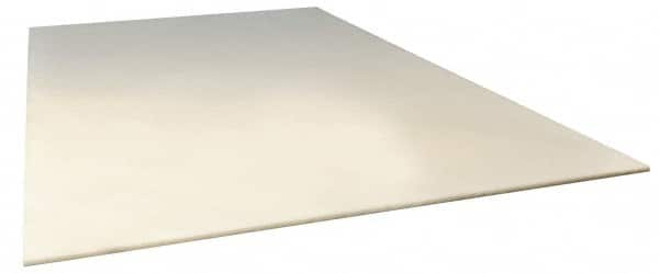 Made in USA - 1/2" Thick x 1' Wide x 1' Long, PVDF/Kynar Sheet - Natural, Shore D-72 Hardness, ±5% Tolerance - Benchmark Tooling