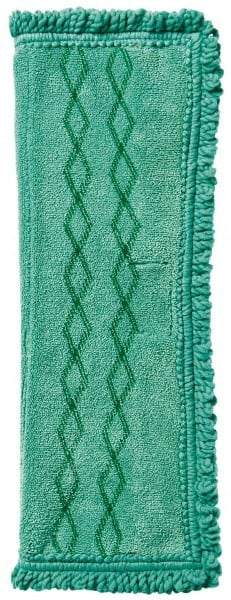 Rubbermaid - 19-1/2" Long x 14" Wide Microfiber Dust Mop Pad - Quick Connect, Green, Fringed Head - Benchmark Tooling