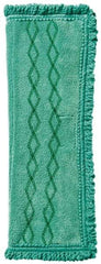 Rubbermaid - 19-1/2" Long x 14" Wide Microfiber Dust Mop Pad - Quick Connect, Green, Fringed Head - Benchmark Tooling