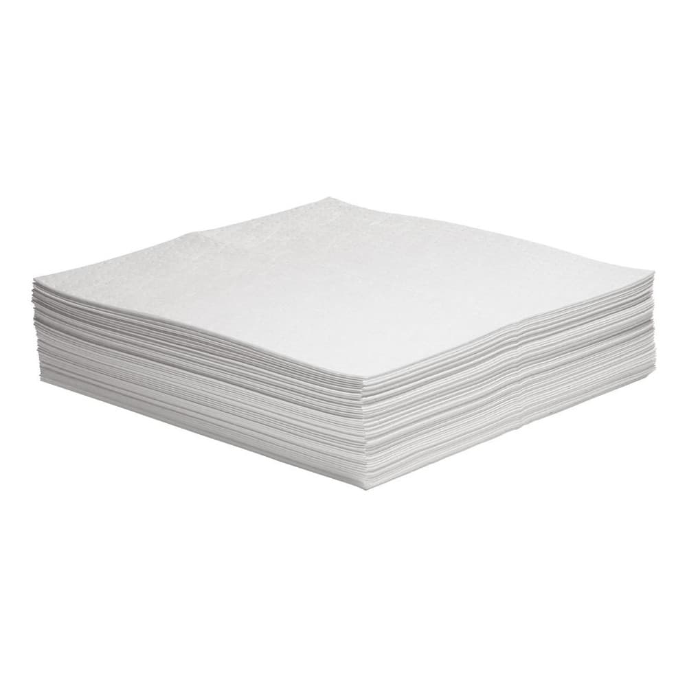 Pads, Rolls & Mats; Product Type: Pad; Application: Oil Only; Overall Length (Inch): 30 in; Total Package Absorption Capacity: 33.3 gal; Material: Polypropylene; Fluids Absorbed: Oil Based Liquids; Oil; Fuel; Absorbency Weight: Heavy; Width (Decimal Inch