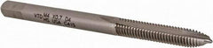 Vermont Tap & Die - M4x0.70 Metric, 2 Flute, Bright Finish, High Speed Steel Spiral Point Tap - Plug Chamfer, Right Hand Thread, 2-1/8" OAL, 3/4" Thread Length, 4.27mm Shank Diam, 6H Class of Fit, Series 3112M - Exact Industrial Supply