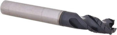 Iscar - 5/16" Diam, 5/8" LOC, 3 Flute Solid Carbide 45° Corner Chamfer Roughing End Mill - TiAlN Finish, 2-1/2" OAL, 5/16" Shank Diam, Single End, Extended Reach, 38° Helix - Benchmark Tooling