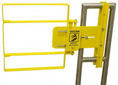 FabEnCo - Powder Coated Carbon Steel Self Closing Rail Safety Gate - Fits 19 to 21-1/2" Clear Opening, 21-1/2" Wide x 22" Door Height, 42 Lb, Yellow - Benchmark Tooling