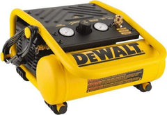 DeWALT - 0.3 HP, 0.6 CFM H, Carry Electric Oil Free Compressor - 1.0 Gallon Tank, 2.6 Amp, 135 Max psi, 120V - Benchmark Tooling
