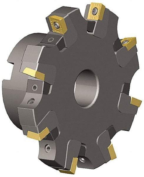 Kennametal - Shell Mount Connection, 0.551" Cutting Width, 0.872" Depth of Cut, 4" Cutter Diam, 1" Hole Diam, 6 Tooth Indexable Slotting Cutter - KSSS Toolholder, SPCT, SPET, SPPT Insert - Benchmark Tooling
