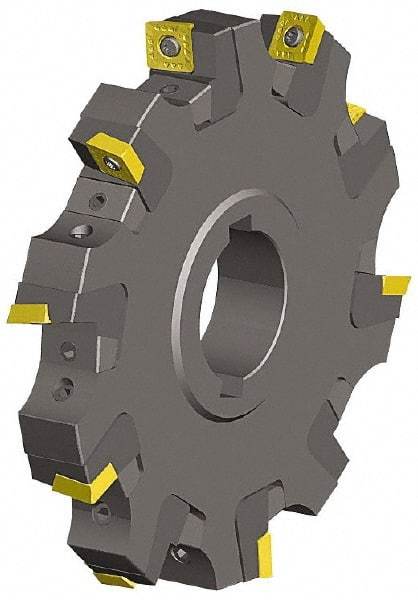 Kennametal - Arbor Hole Connection, 0.713" Cutting Width, 1.331" Depth of Cut, 5" Cutter Diam, 1-1/2" Hole Diam, 8 Tooth Indexable Slotting Cutter - KSSS Toolholder, SDCT, SDCW, SDET, SDPT Insert - Benchmark Tooling