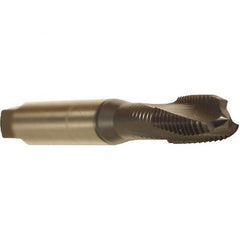 Emuge - M3x0.50 Metric 2 Flute 6HX Modified Bottoming Spiral Flute Tap - Cobalt, TiCN Finish, 56mm OAL, Right Hand Flute, Right Hand Thread, Series Rekord DF - Exact Industrial Supply