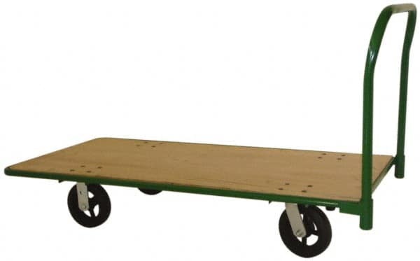 PRO-SOURCE - 2,000 Lb Capacity Hardwood/Steel Platform Truck - Hardwood Deck, 30" OAW, Rubber Casters - Benchmark Tooling