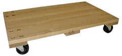 PRO-SOURCE - 1,000 Lb Capacity Hardwood/Polyolefin Solid Top Dolly - 30" Long x 18" Wide x 5" High, 3" Polyolefin Wheels - Benchmark Tooling