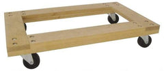 PRO-SOURCE - 1,000 Lb Capacity Hardwood/Rubber Flush Open Dolly - 30" Long x 18" Wide, 3" Wheels - Benchmark Tooling