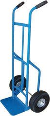 PRO-SOURCE - 600 Lb Capacity 47" OAH Hand Truck - 8 x 14" Base Plate, Dual Grip Handle, Steel, Full Pneumatic Wheels - Benchmark Tooling