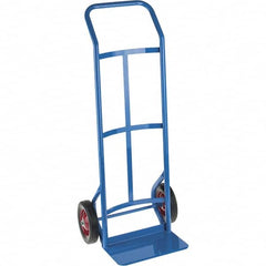 PRO-SOURCE - 500 Lb Capacity 45" OAH Hand Truck - 8 x 14" Base Plate, Continuous Swept Back Handle, Steel, Solid Rubber Wheels - Benchmark Tooling