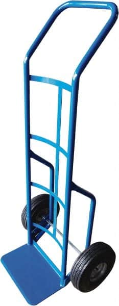 PRO-SOURCE - 600 Lb Capacity 52" OAH Hand Truck - 8 x 14" Base Plate, Continuous Swept Back Handle, Steel, Full Pneumatic Wheels - Benchmark Tooling