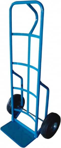 PRO-SOURCE - 600 Lb Capacity 50" OAH Hand Truck - 8 x 14" Base Plate, Loop Handle, Steel, Full Pneumatic Wheels - Benchmark Tooling