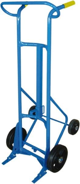 PRO-SOURCE - 1,000 Lb Load Capacity, 55 Gal Drum Hand Truck - 24" Wide x 60" High, 4 Wheels - Benchmark Tooling