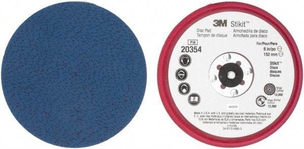 3M - 6" Diam Adhesive/PSA Disc Backing Pad - Firm Density, 12,000 RPM - Benchmark Tooling