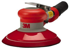 3M - 12,000 OPM, 17 CFM Air Consumption, 90 psi Air Pressure, Palm Air Orbital Sander - Round Pad, 3/8" Inlet - Benchmark Tooling